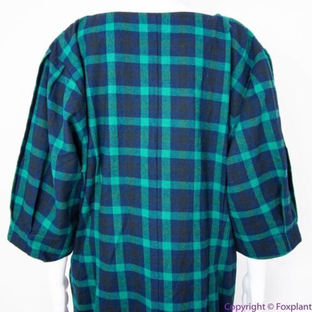 NEW Eloquii green Plaid V-Neck‎ Dress with Side Slits tie waist, plus size 28 - Picture 7 of 16